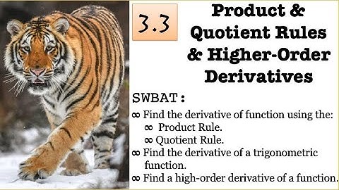 3.3. :Product & Quotient Rules and Higher Order Derivatives