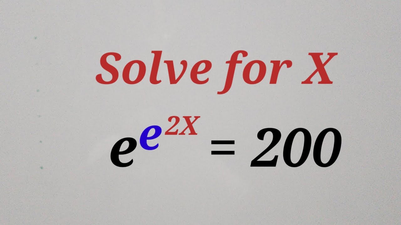 Solving Exponential Equation - YouTube