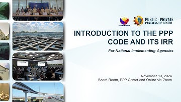Introduction to the PPP Code and its IRR  for National Implementing Agencies - Day 2
