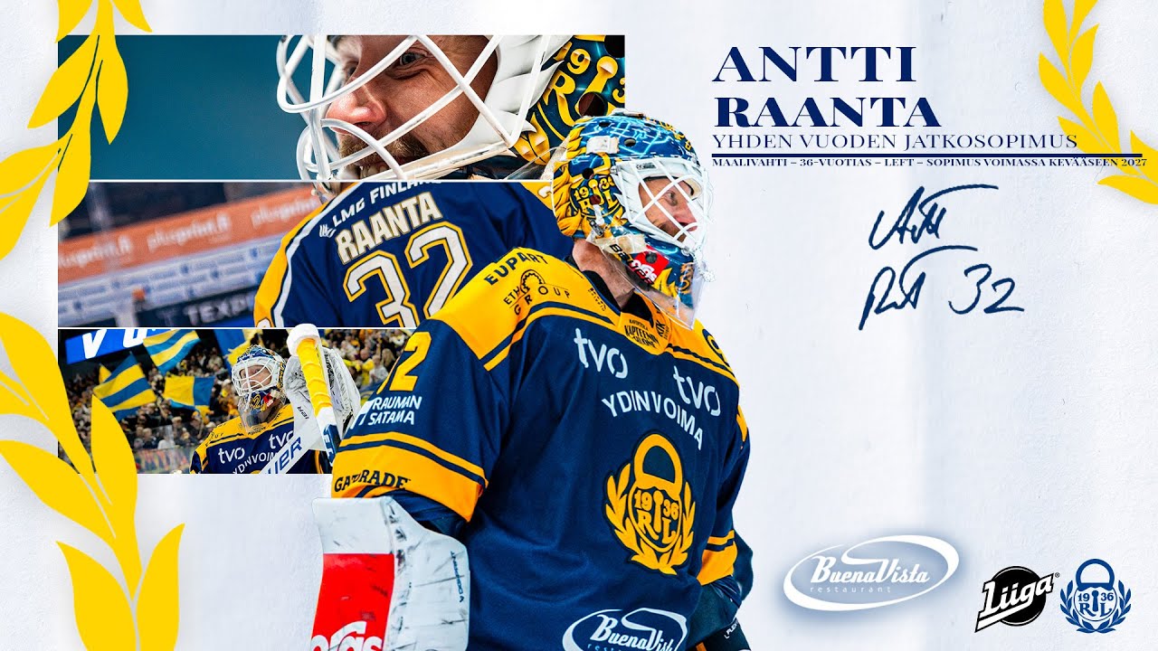 Antti Raanta jatkaa Lukossa kevääseen 2027 asti