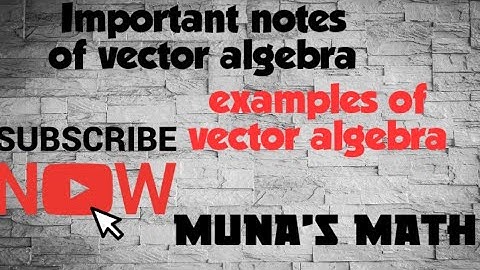 Some important notes with examples of vector algebra....by muna sir