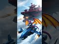 trans dragonfurry wastelander battling against the crimson sky fortress and then landed on it
