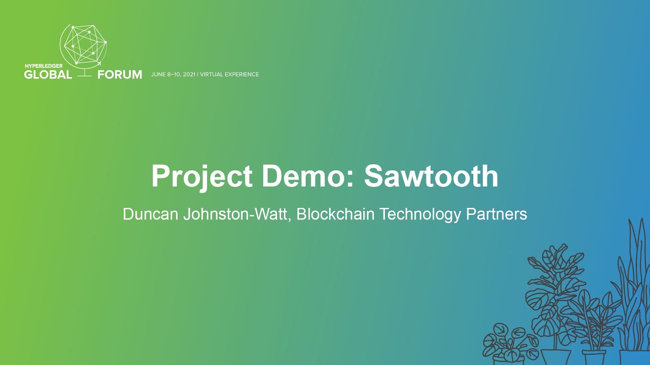 Demo: Sawtooth - Duncan Johnston-Watt, Blockchain Technology Partners