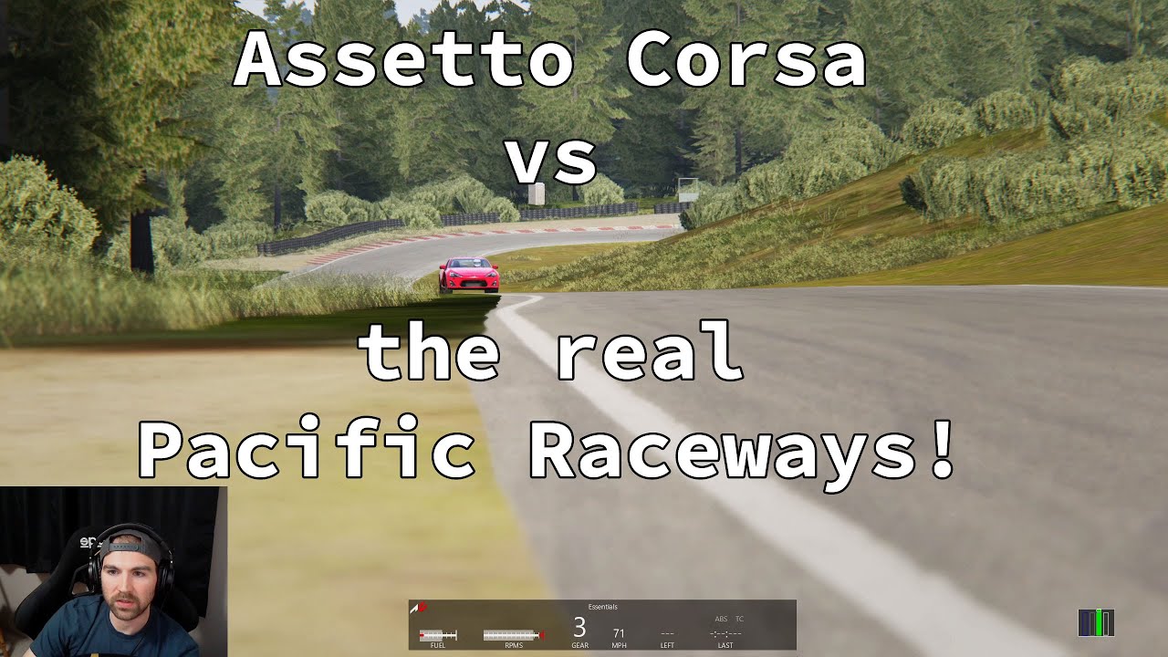 Pacific Raceways SimTraxx mod vs Real Life Pacific Raceways