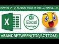 HOW TO ENTER A RANDOM VALUE IN EXCEL AT ONCE_??😀😀