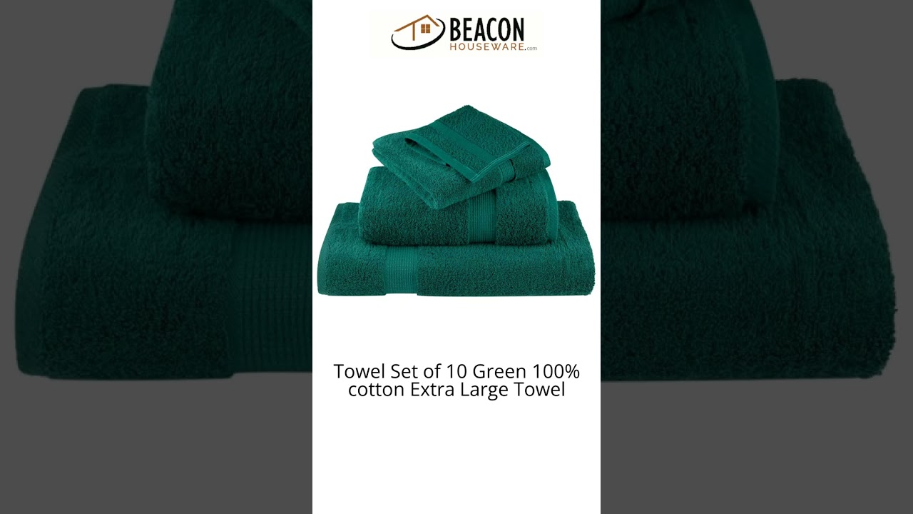 Towel Set of 10 Green 100% cotton EXtra Large Towel