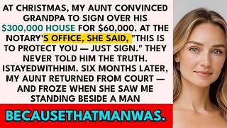 At Christmas, My Aunt Convinced Grandpa to Sign Over His House for $60,000, But at the Notary's O...