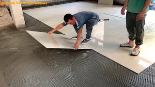 Professional Living Room Floor Construction Skills Using High-Quality Ceramic Tiles Size 100 x 100cm by Building Construction News 21,081 views 3 months ago 19 minutes