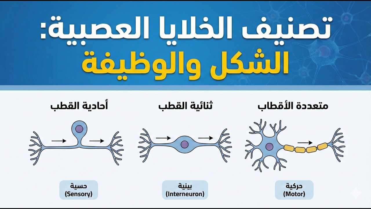 الدرس 3 | تصنيف الخلايا العصبية من حيث الشكل والوظيفة | علوم بكالوريا 2026