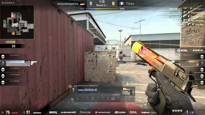 NiKo insane ACE (1vs5 clutch) vs Titan @ ESL ESEA Pro League Season 2