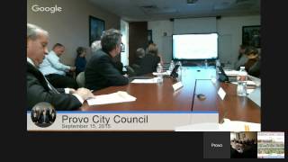 Provo City Council Work Session - September 15, 2015