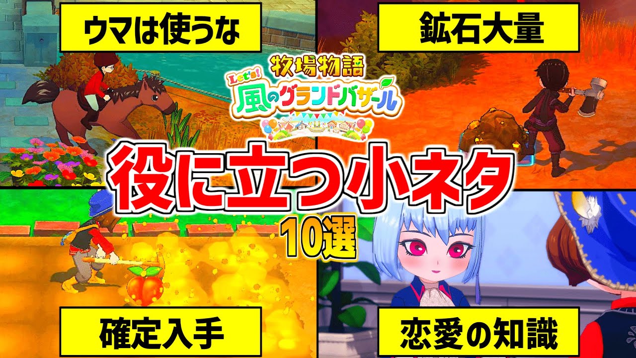 【牧場物語】グラバザ役に立つ小ネタ10選🐮鉱石大量！【 Let’s！風のグランドバザール Nintendo Switch 2】攻略/小ネタ/小技/力の木の実/ダイヤモンド