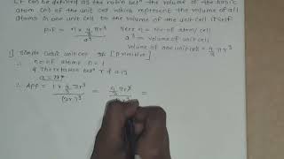 APF (Atomic packing fraction for scc, bcc,&fcc) 