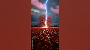 Lightning Strike Hits The Tree! ⚡🌲 Caught On Camera 😱😟 #lightningstrike  #caughtoncamera #treestrike