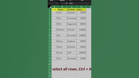 Excel Shortcuts: How to Remove Blank Rows #exceltricks#shorts