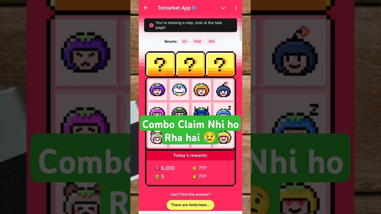 Tomarket Today Combo | Tomarket you are missing a step Look at Task Page |Tomarket combo not working