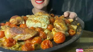 tiktok recipe baked feta & tomato chicken without pasta , simple, healthy, keto وصفة تيك توك