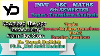B3P2U5C2P5 Inverse Laplace Transform Practice Question Bsc Maths #Bscmaths #mscmaths #inverselaplace