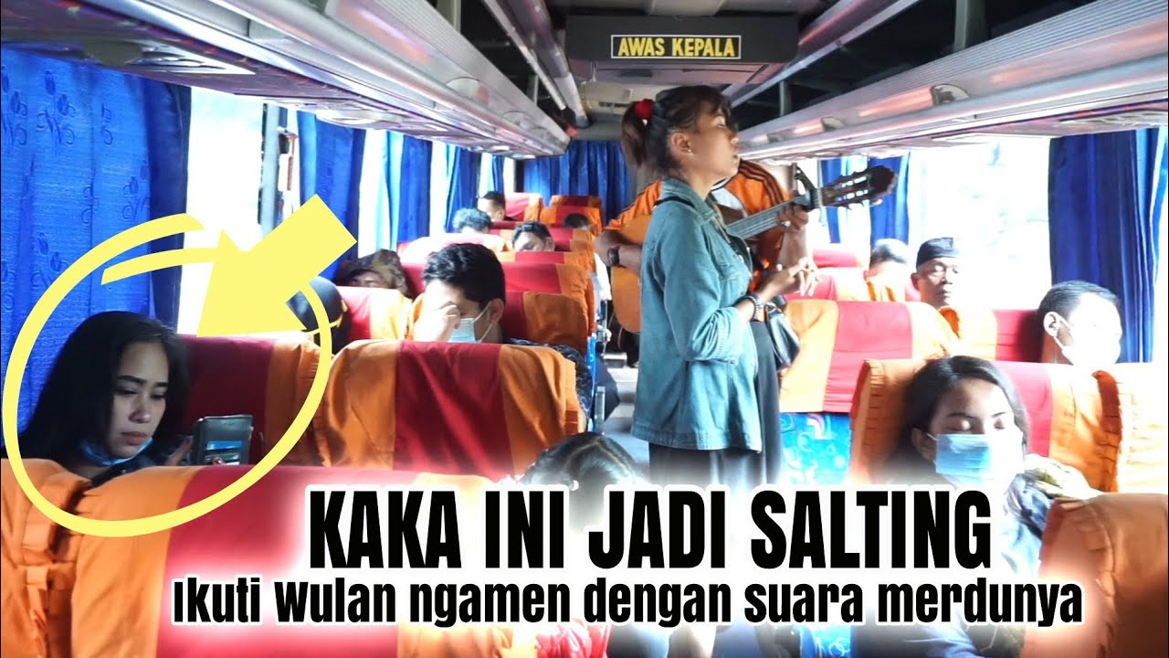 Ikuti Wulan ngamen dibus keluarkan suara emasnya bikin Kaka ini salting
