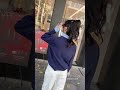 Áo len nữ Twentyfive dài tay dáng rộng phối cổ và tay áo sơ mi