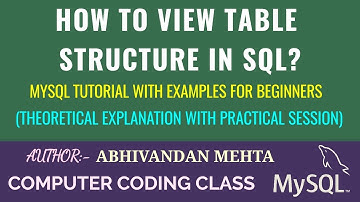 How to View Table Structure in SQL | How to See Table Structure in MYSQL