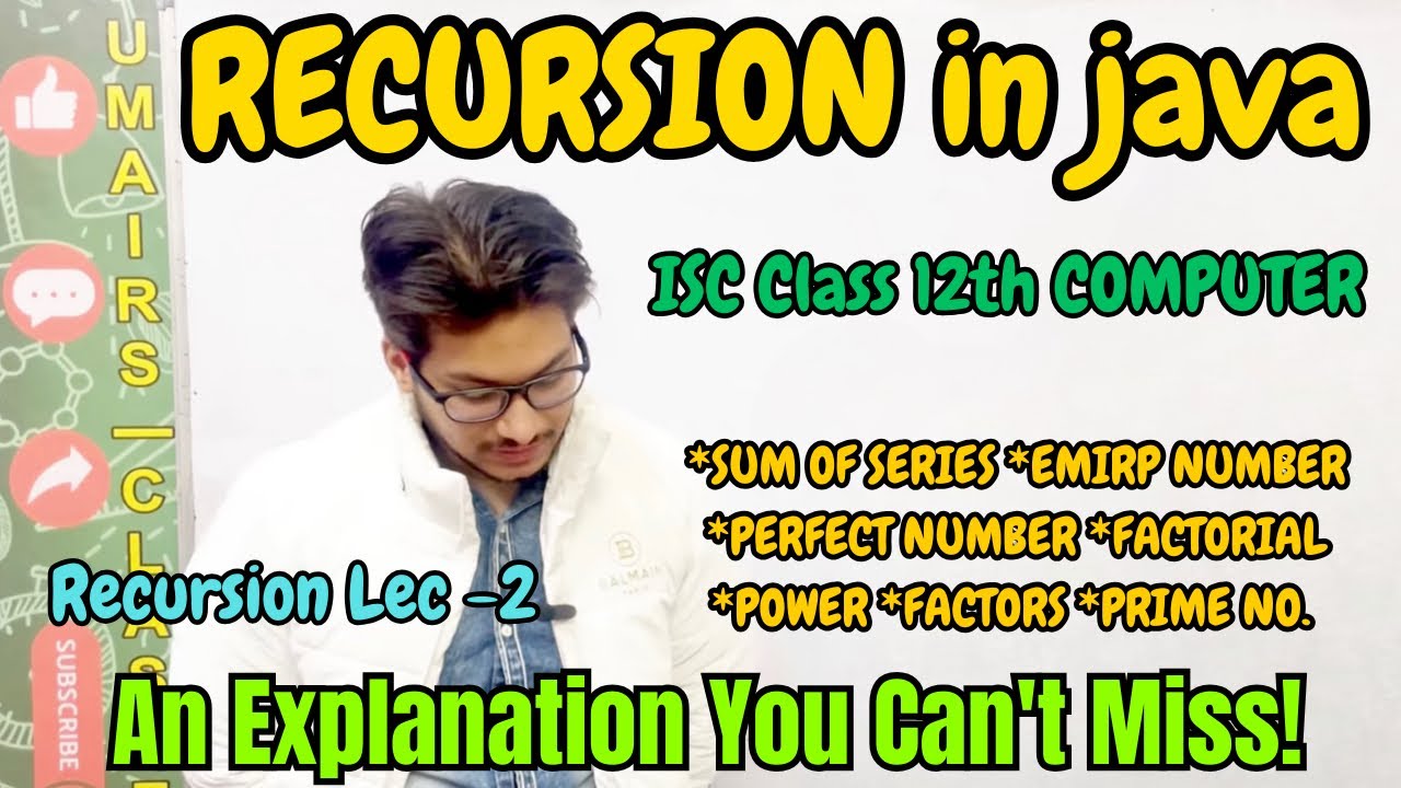 Recursion in java explanation ISC class 12 computer | Emirp number ...