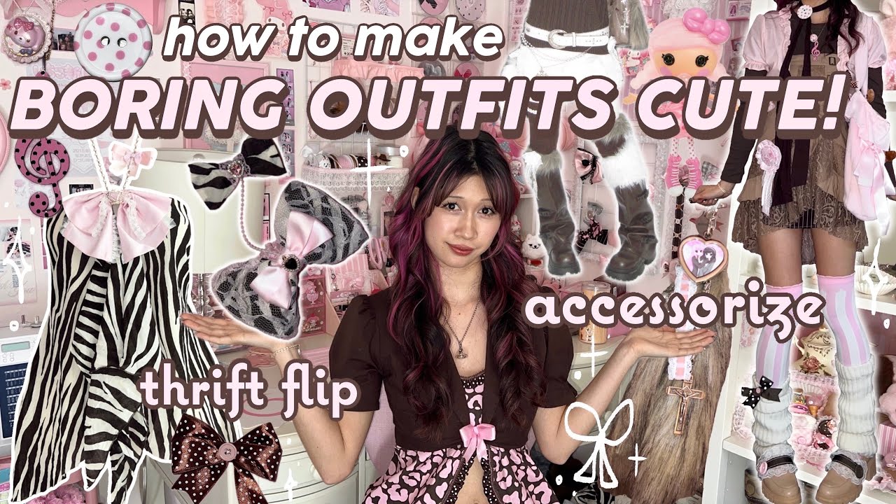 make BORING outfits CUTE 🐾 easy DIYS to UPGRADE your CLOTHES ୨୧ pinterest girl wardrobe 🎀 