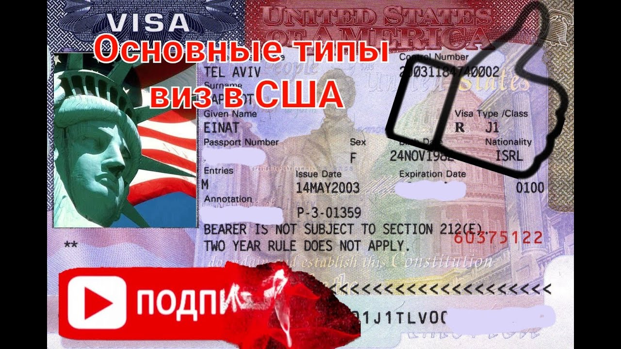 Виды виз в сша