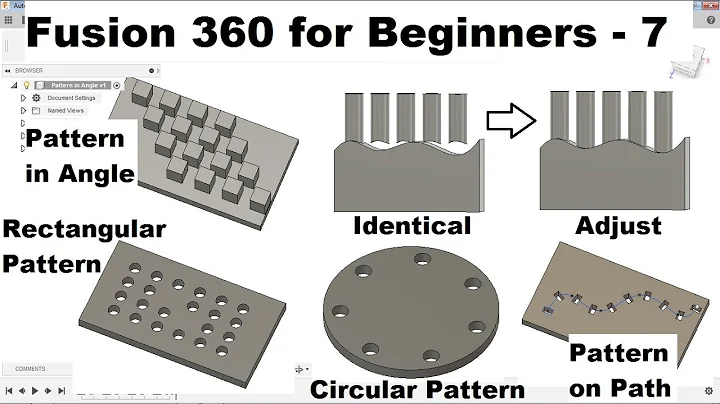 Fusion 360 Tutorial for Beginners - 7 | Fusion 360 Rectangular and Circular Pattern, Pattern on Path