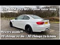 BMW E92 M3 review one year later - Modifications/ Upgrades *** 8,600rpm flat out in action ***