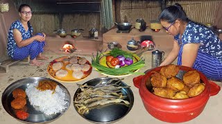 Dry Fish Chutney, Aloo Chop With Rice Cooking & Eating in Village Kitchen||Nepali Style Food