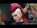 Women's fire red mohawk Transformation | Wild hairstyle makeover