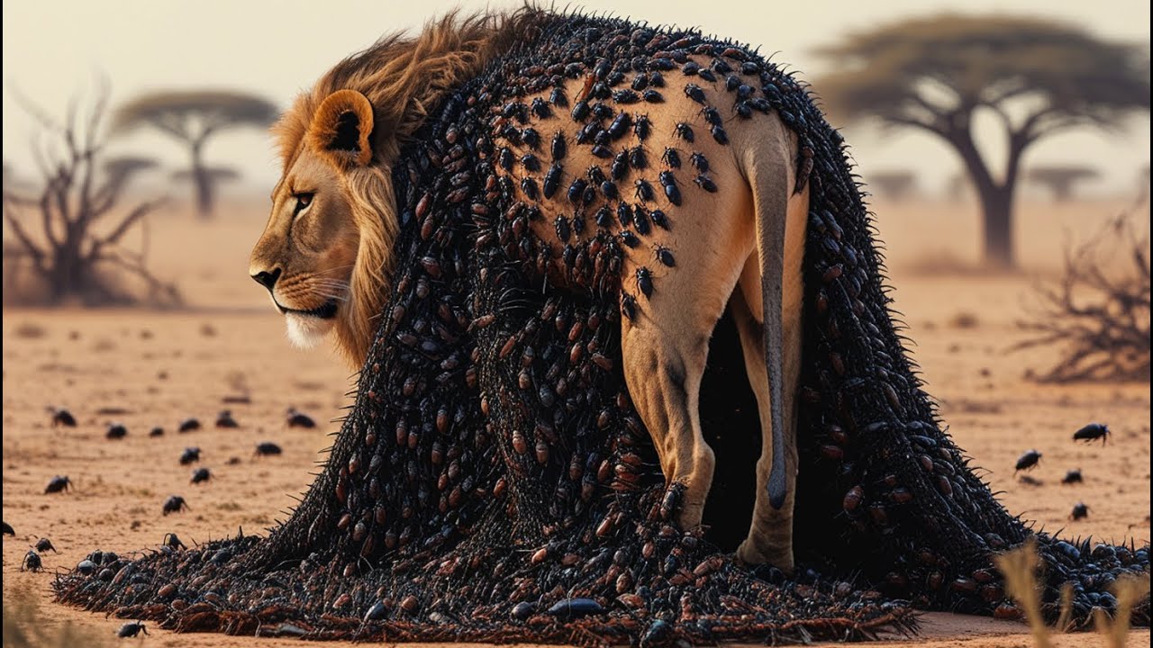 Millions of Crabs and Scorpions Parasitize Lion – Fox Finds AI Animal Rescue Team Just in Time!
