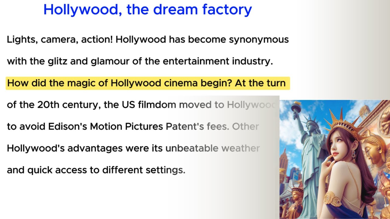 ✅Hollywood, the dream factory | English Shadowing Training | Learn English Through Story Level 1✅