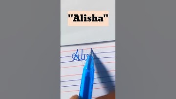 "Alisha" names in cursive handwriting #cursive #art #calligraphy #names #learn #shorts #share
