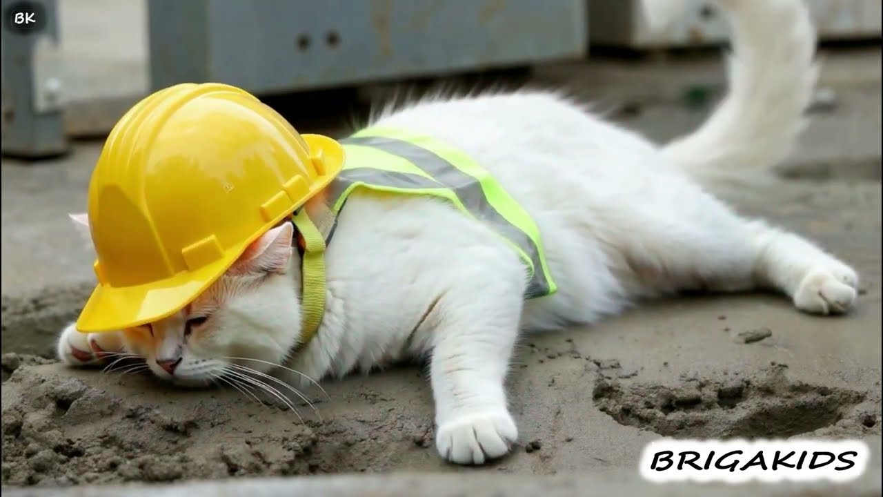 Construction Cat Builds a House (and Takes Cat Naps on the Job!) 🐱👷‍♂️🏠