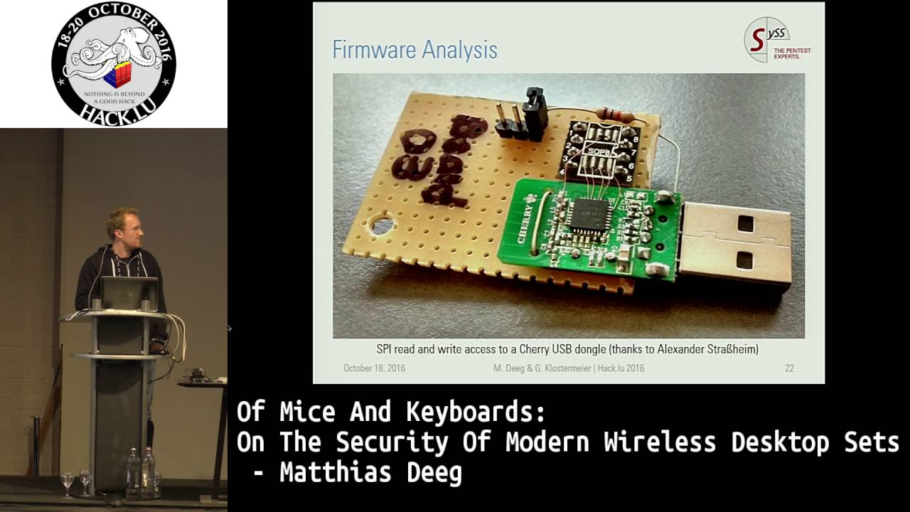 Hack.lu 2016 Mice and Keyboards: On the Security of Modern Desktop - YouTube