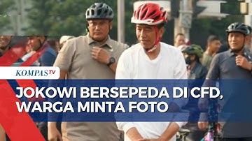 Momen Jokowi Bersepeda dan Sapa Warga saat CFD