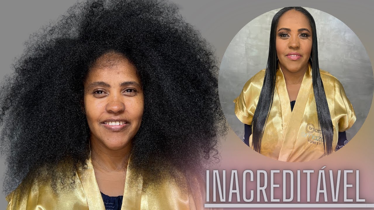 ALISANDO CABELO EXTREMAMENTE AFRO - ESCOVA PROGRESSIVA DEFINITIVA - CABELO AFRO MUITO CHEIO