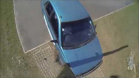 Remote control vehicle wooden light pole impact test at 40 km/h