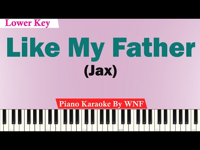 Jax - Like My Father Karaoke Lower Key (Karaoke Piano) class=