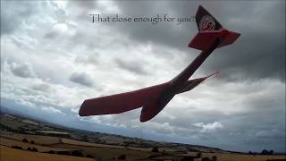Lidl XL pitcheron conversion close in flying at Maes Knoll Tump
