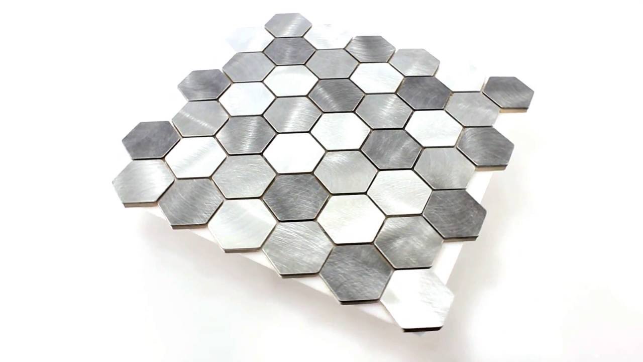 Mosaikfliesen Aluminium Manhatten Hexagon Grau Silber ...