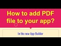 Add PDF to your App - 2 Options