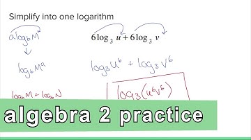 Algebra 2 Practice - Simplify (Condense) Into a Single Logarithm (Example 2)