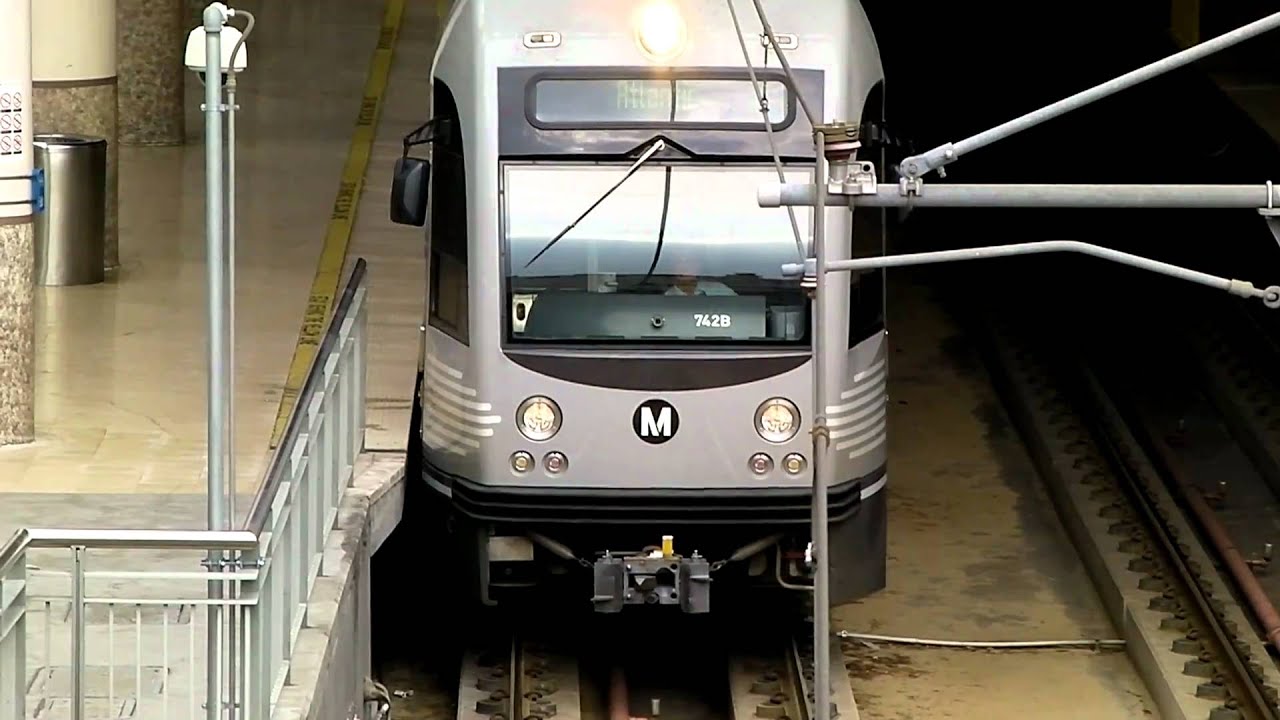 Metro Gold Line at Memorial Park Station - YouTube