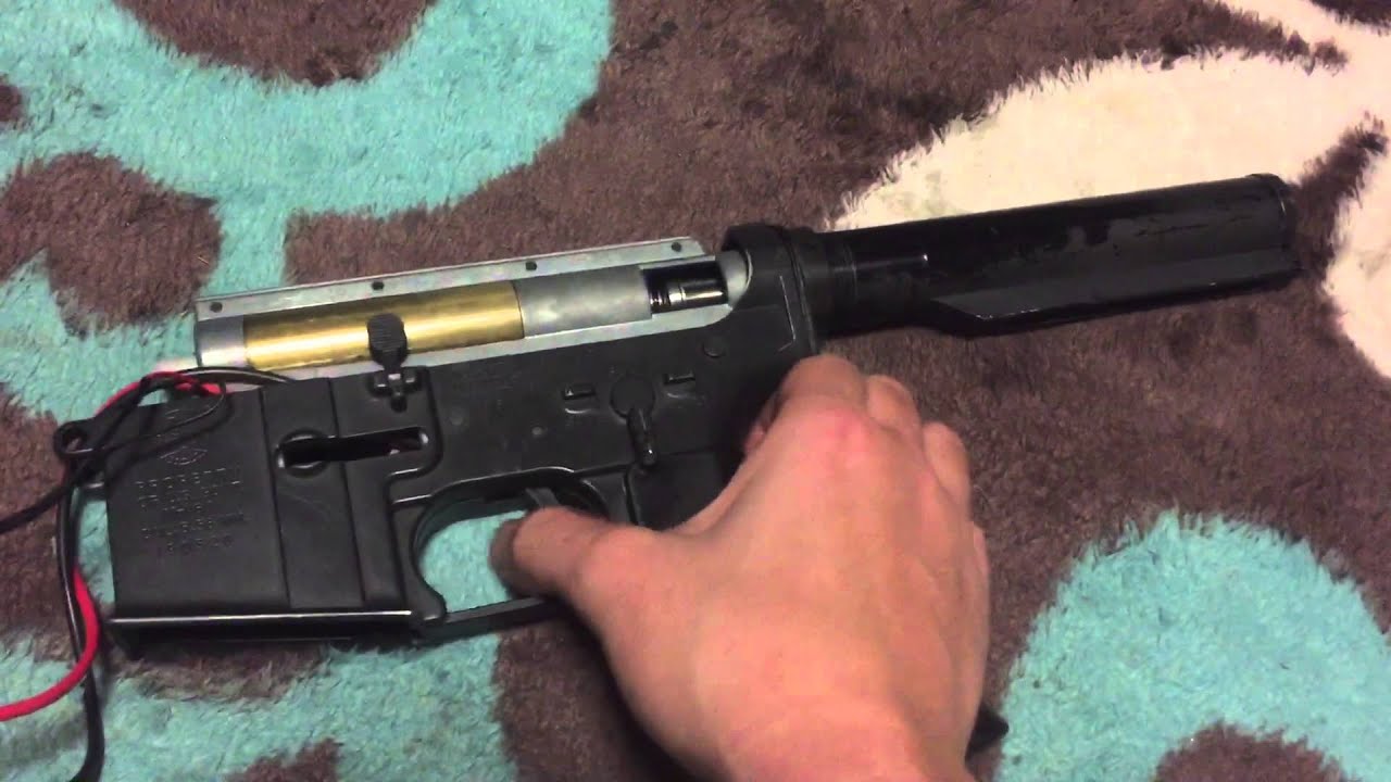 無限Ⅱ MUGEN2 Real Shock リコイルユニット M4 電動ガン 改造)電動ガンボーイズ m4 リコイルユニット 改良型（無限2） - YouTube