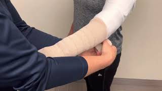 Gradient compression bandaging wrist to elbow