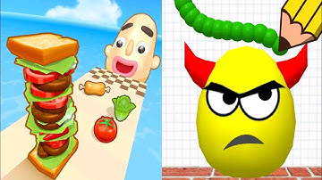 Sandwich Runner VS Draw to Smash - Gameplay Walkthrough All Levels (Android, iOS) Part 1
