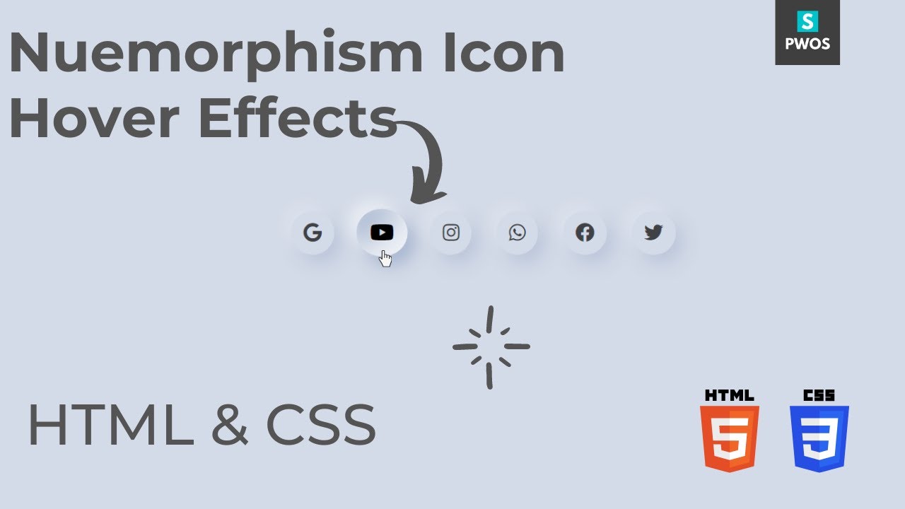 how to create neumorphism effect on social media icons in css 